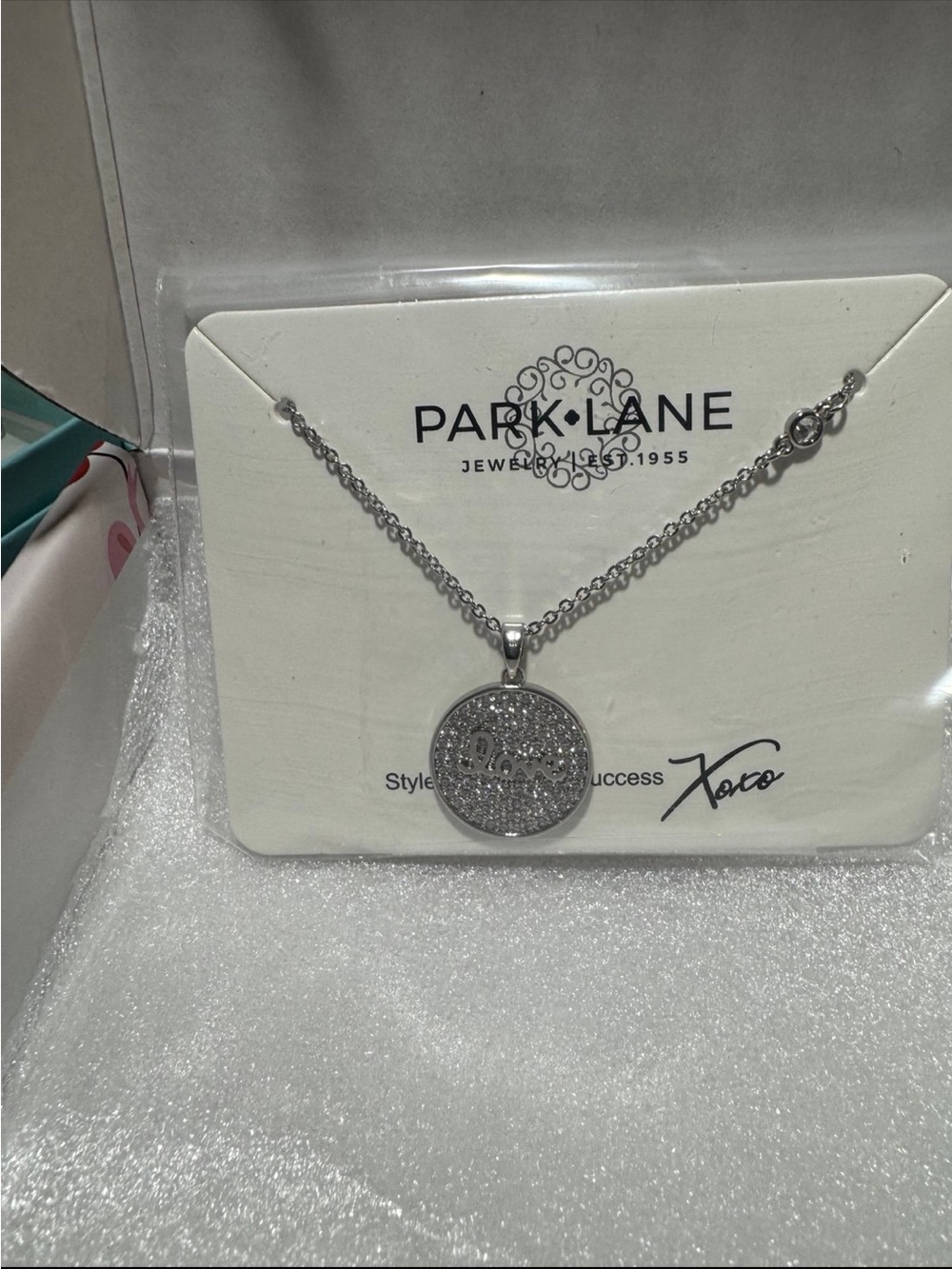 Park Lane Dazzel Drop Love Necklace 
Silver